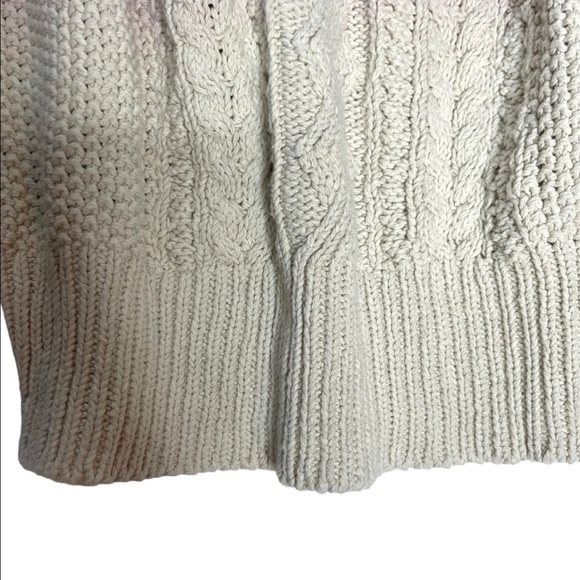 Final Price NWT  Anthropologie Marci Dip dyed Cable knit Sweater pink/cr Ombre S - Picture 7 of 11